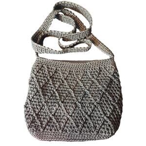 Chateau black crocheted crossbody purse bag